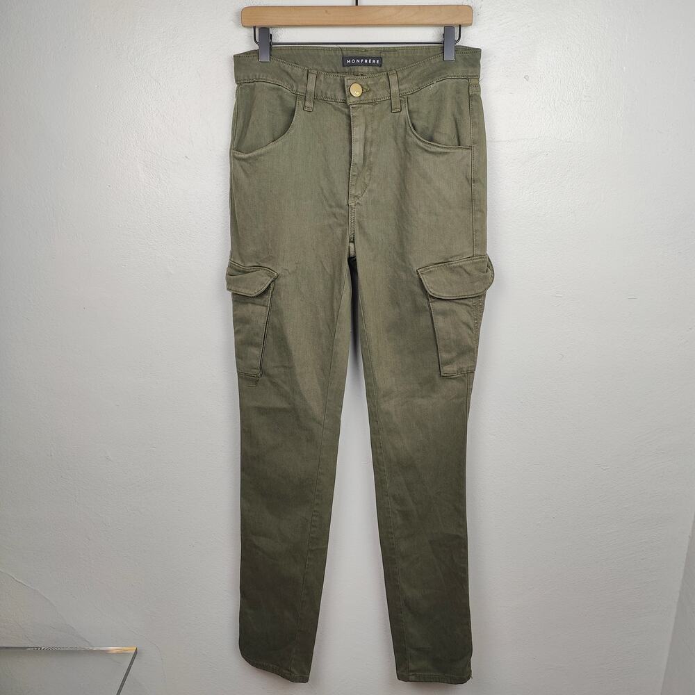 Monfrere Preston Straight Cargo Jeans Mens 30 Verdant Green Stretch Slim NWOT 26